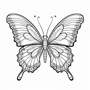 Intricate Blue Morpho Butterfly Coloring Pages for Adults 2