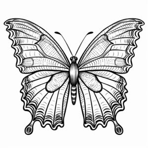 Intricate Blue Morpho Butterfly Coloring Pages for Adults 3