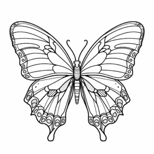 Intricate Blue Morpho Butterfly Coloring Pages for Adults 4