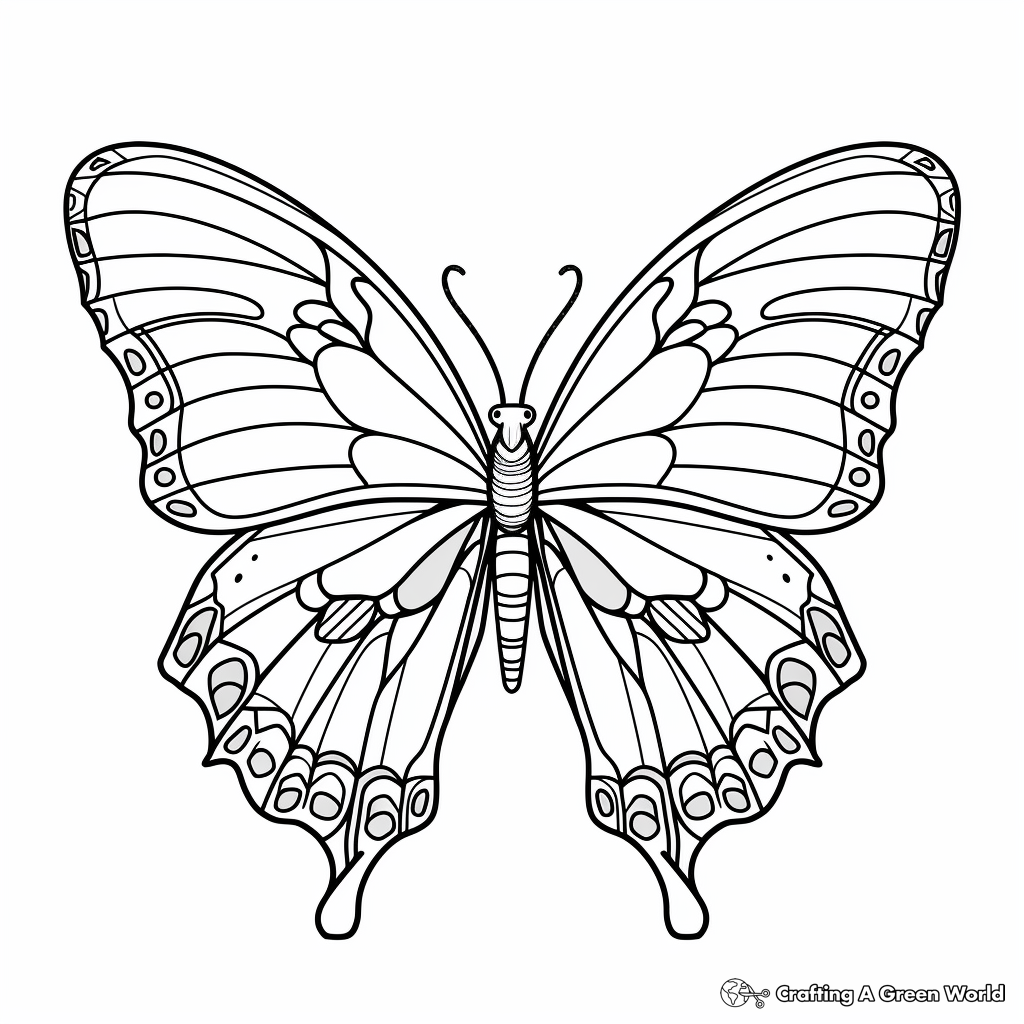 Intricate Blue Morpho Butterfly Coloring Pages for Adults 4