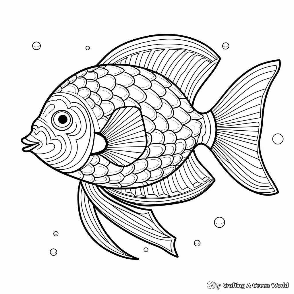 Intricate Blue Tang Fish Coloring Pages 3