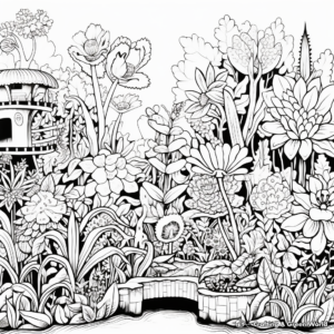 Intricate Botanical Garden Coloring Sheets 1