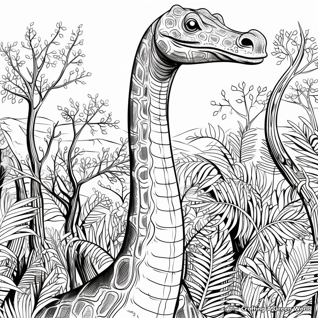 Intricate Brachiosaurus Coloring Pages 2