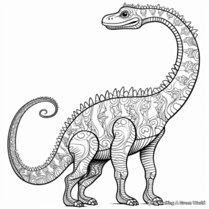 Intricate Brachiosaurus Coloring Pages 3