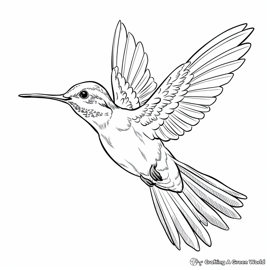 Intricate Broad-Tailed Hummingbird Coloring Pages 3
