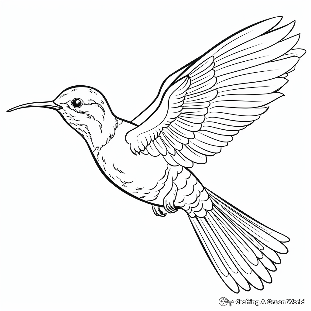 Intricate Broad-Tailed Hummingbird Coloring Pages 4