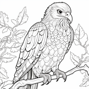 Intricate Broad-winged Hawk Coloring Pages 2