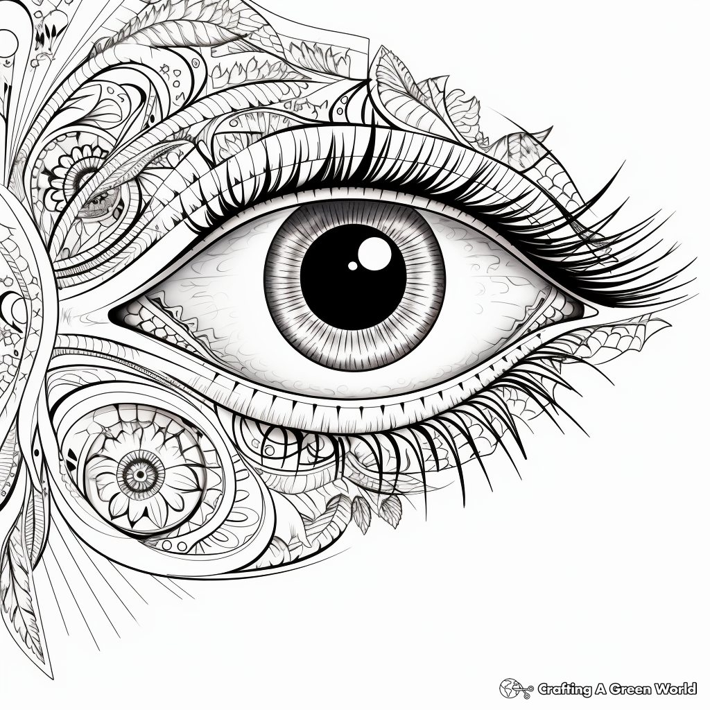Intricate Brown Eye Coloring Pages 1