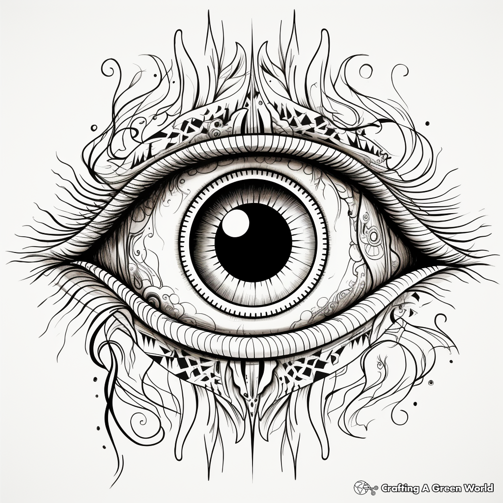 Intricate Brown Eye Coloring Pages 2