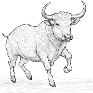 Intricate Bucking Bull Coloring Sheets 3