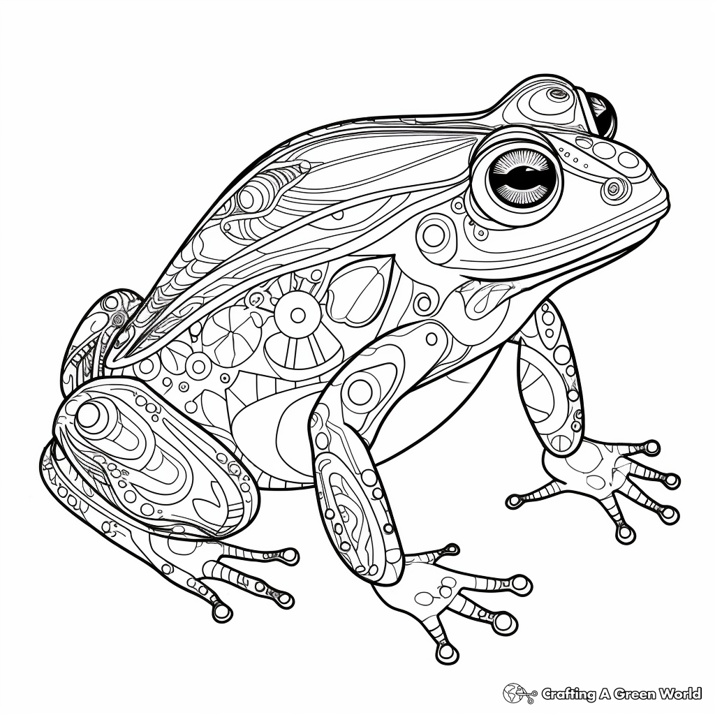 Intricate Bullfrog Coloring Pages for Artists 1