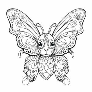 Intricate Bunny and Butterfly Coloring Pages 4
