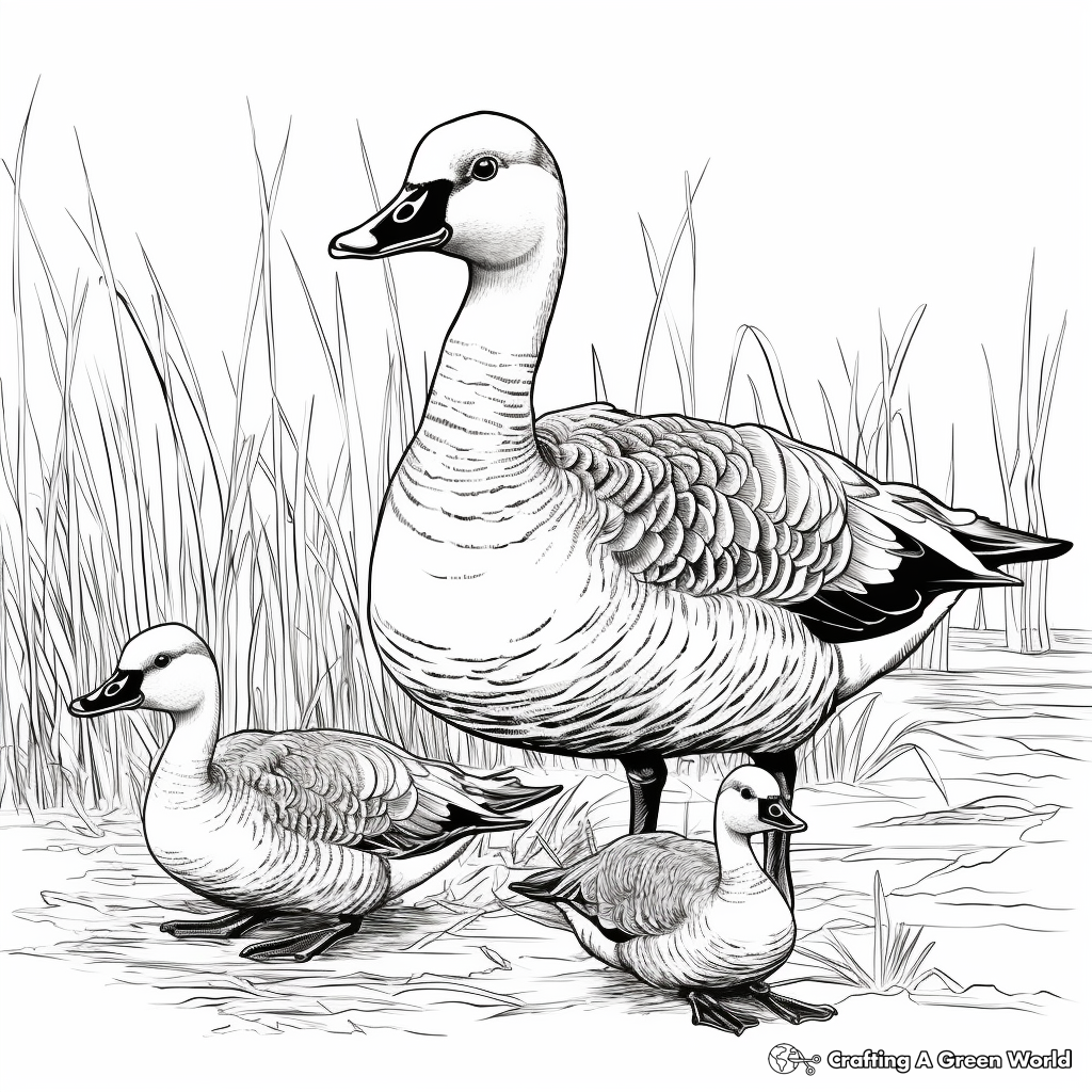 Intricate Canada Geese Coloring Pages for Adults 2