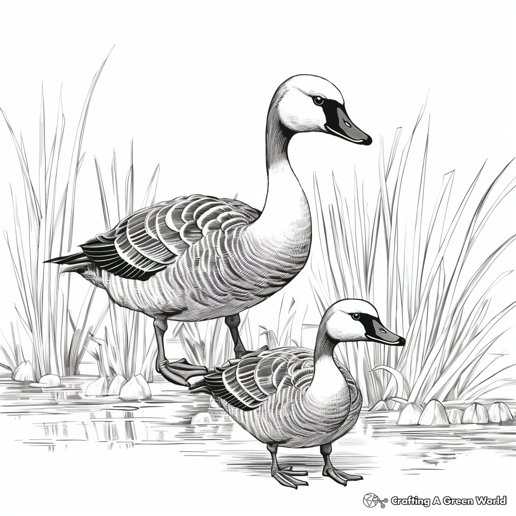 Intricate Canada Geese Coloring Pages for Adults 4