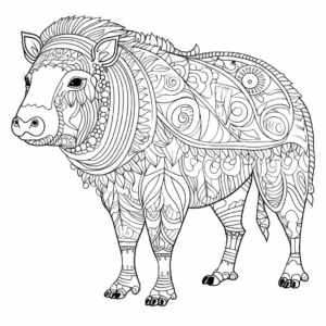 Intricate Capybara Coloring Pages for Adults 2