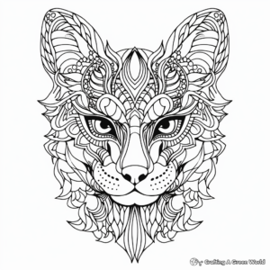 Intricate Cat Head Coloring Pages 1