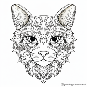 Intricate Cat Head Coloring Pages 2