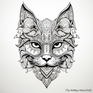 Intricate Cat Head Coloring Pages 3