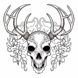 Intricate Celt Deer Skull Coloring Pages 1