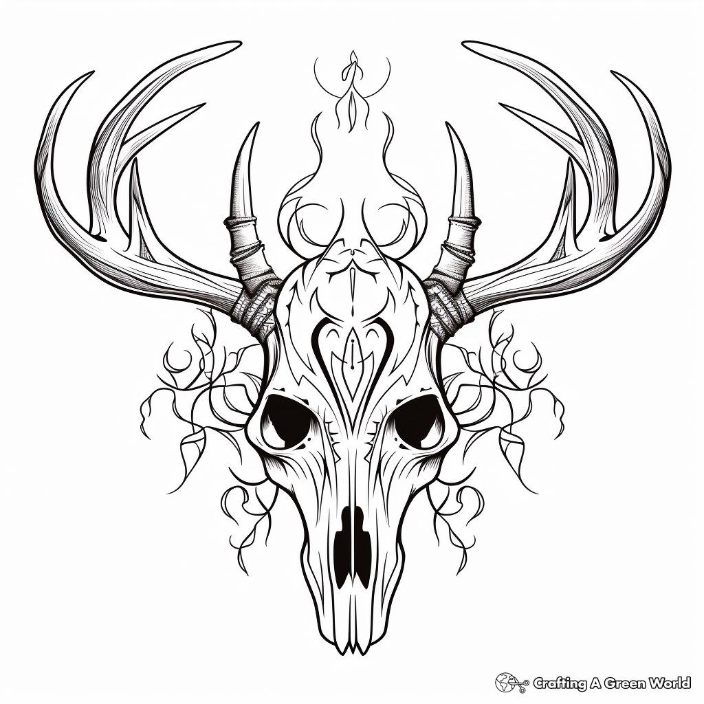 Intricate Celt Deer Skull Coloring Pages 2
