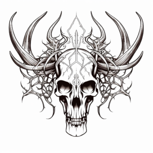 Intricate Celt Deer Skull Coloring Pages 3