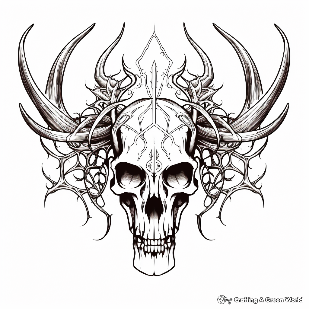 Intricate Celt Deer Skull Coloring Pages 3