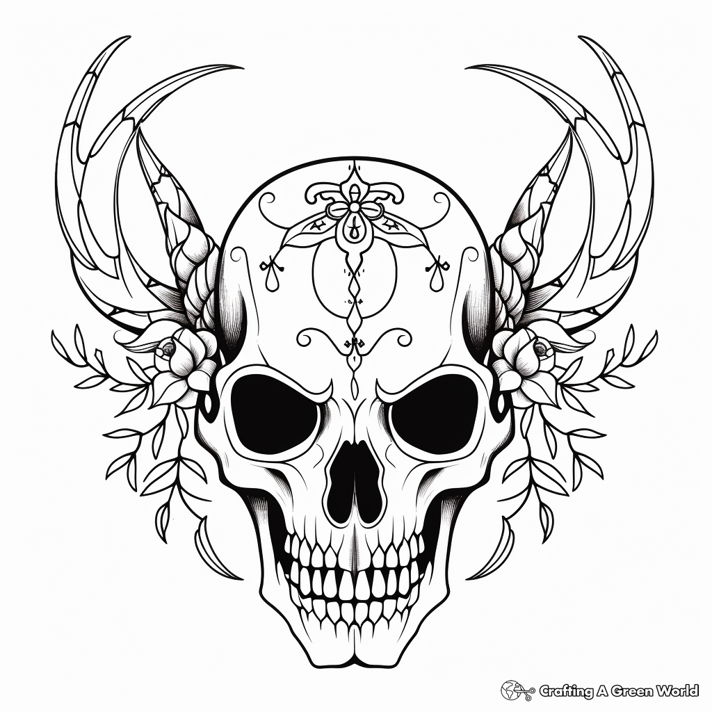 Intricate Celt Deer Skull Coloring Pages 4