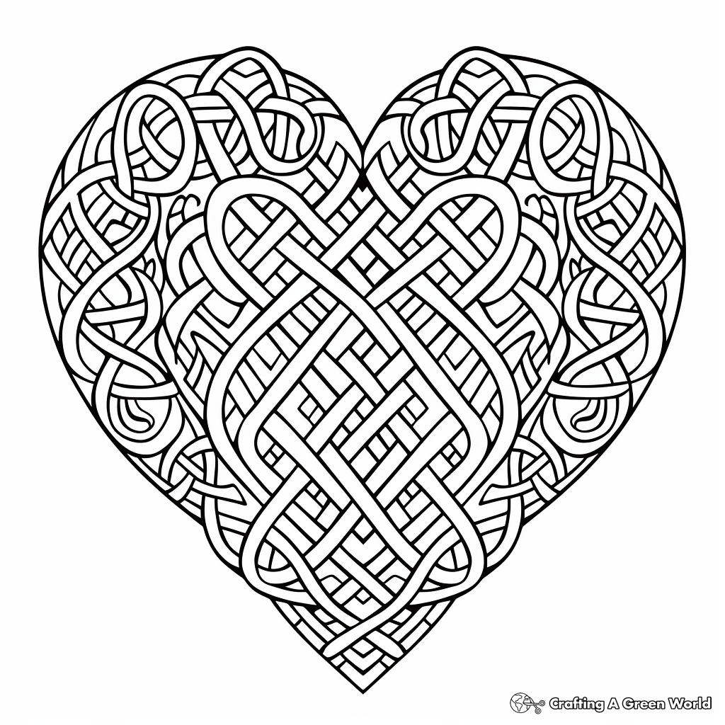 Intricate Celtic Heart Knot Coloring Pages 1