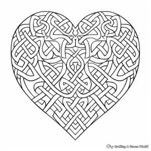 Intricate Celtic Heart Knot Coloring Pages 4