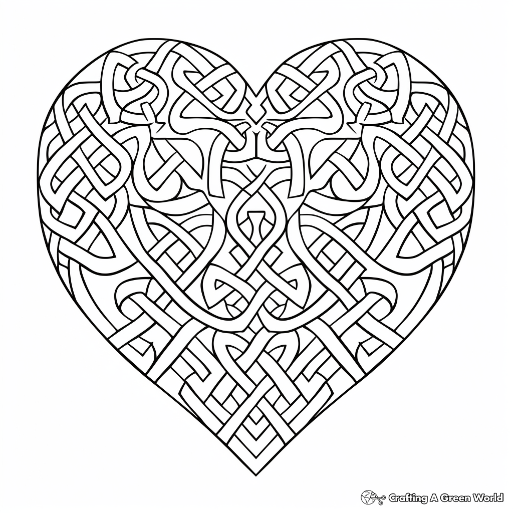 Intricate Celtic Heart Knot Coloring Pages 4