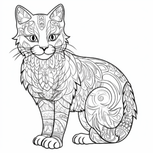 Intricate Chartreux Cat Coloring Pages 1
