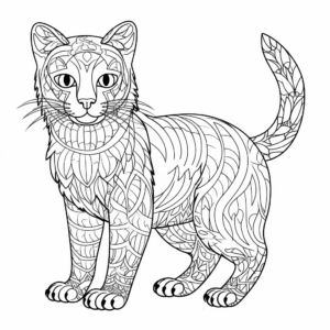 Intricate Chartreux Cat Coloring Pages 4