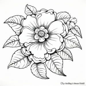 Intricate Cherry Blossom Flower Coloring Pages 1