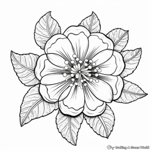 Intricate Cherry Blossom Flower Coloring Pages 3