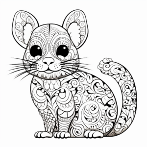 Intricate Chinchilla Artwork Coloring Pages 3
