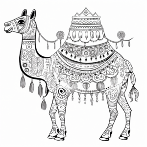 Intricate Circus Camel and Llamas Coloring Pages 4