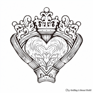 Intricate Claddagh Ring Coloring Pages for Adults 1