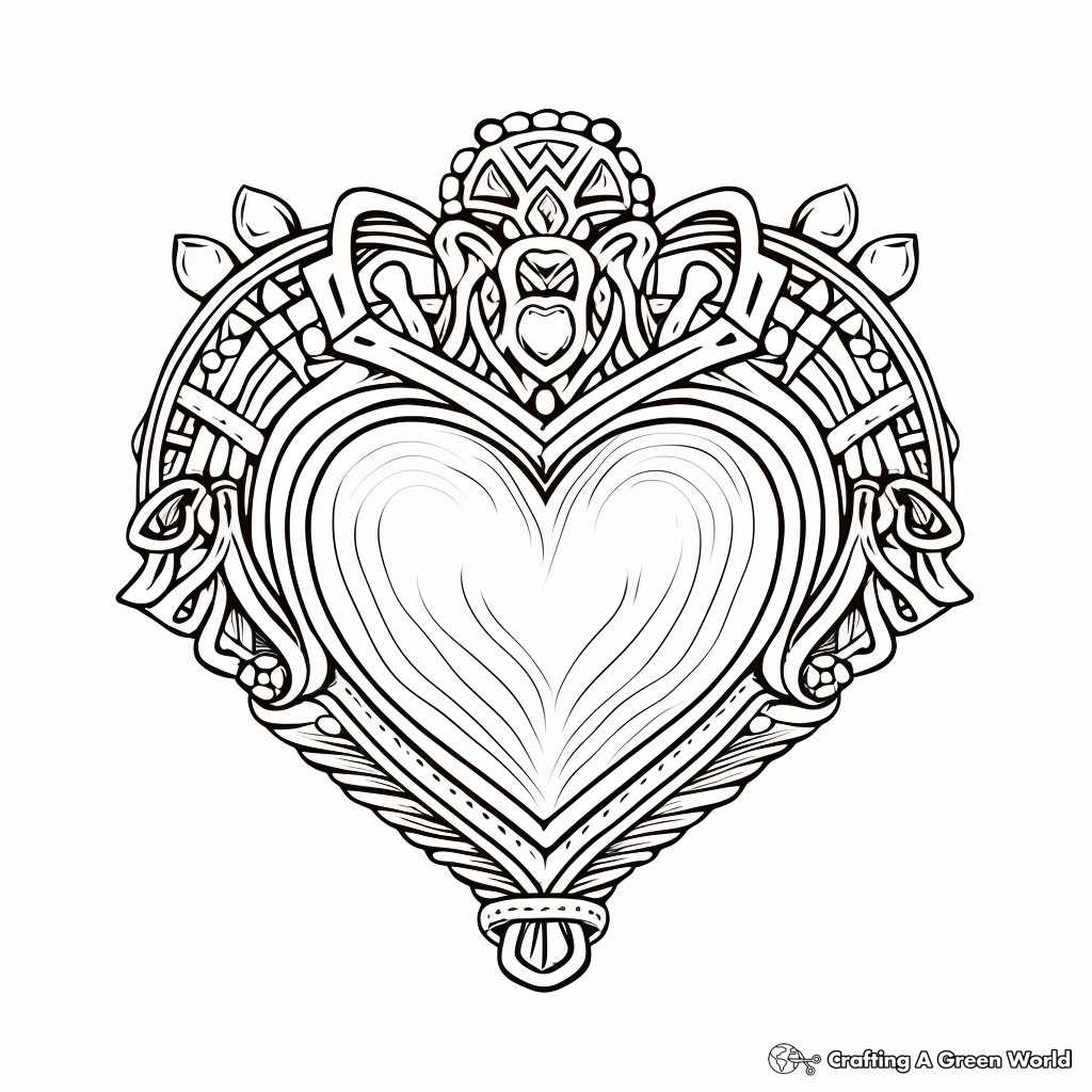 Intricate Claddagh Ring Coloring Pages for Adults 2