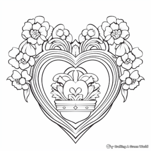 Intricate Claddagh Ring Coloring Pages for Adults 3