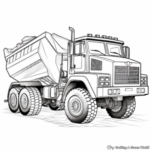 Intricate Construction Dump Truck Coloring Pages 4