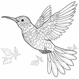 Intricate Costa's Hummingbird Coloring Pages for Adults 1