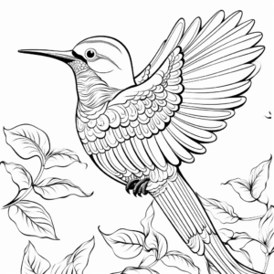 Intricate Costa's Hummingbird Coloring Pages for Adults 3