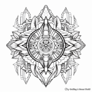 Intricate Crystal Symmetrical Coloring Pages 1