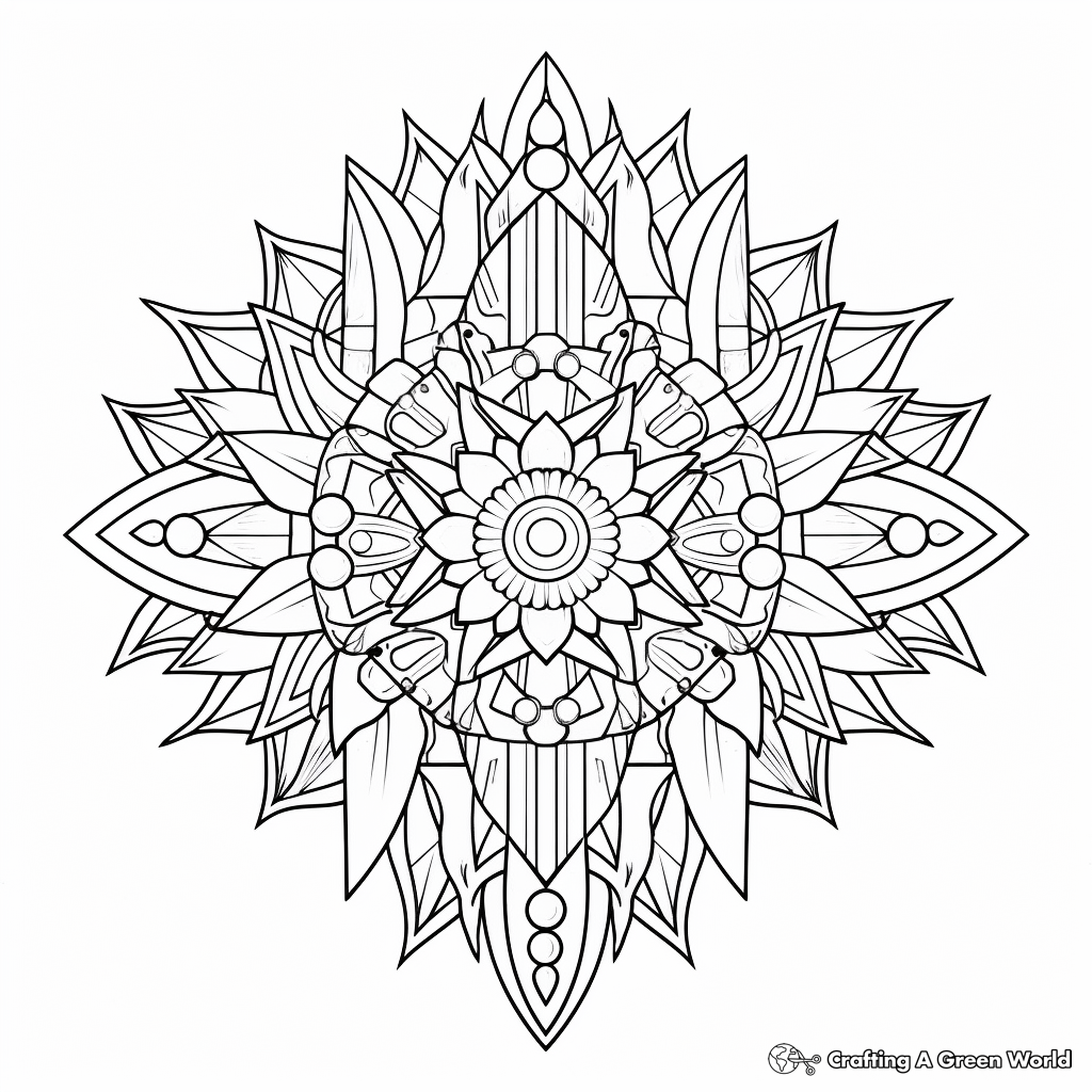 Intricate Crystal Symmetrical Coloring Pages 2