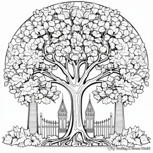 Intricate Dendrology Themed Arbor Day Coloring Pages 1