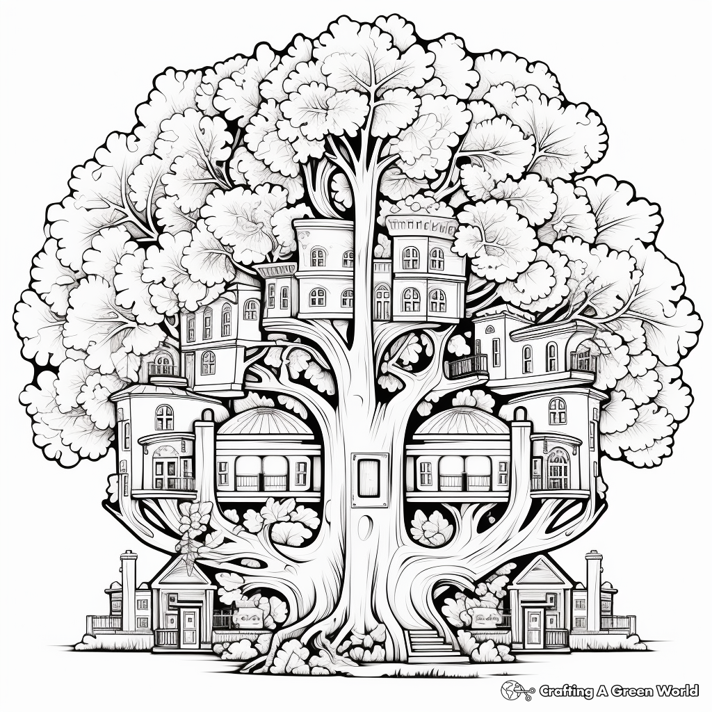 Intricate Dendrology Themed Arbor Day Coloring Pages 2