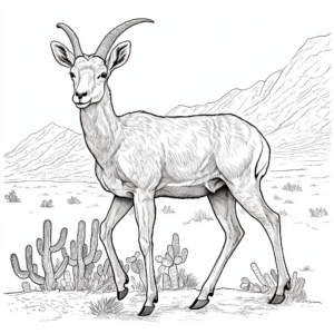 Intricate Desert Bighorn Sheep Coloring Pages 1