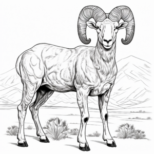Intricate Desert Bighorn Sheep Coloring Pages 3