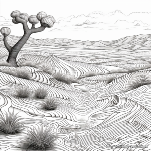 Intricate Desert Landscape Coloring Pages 2