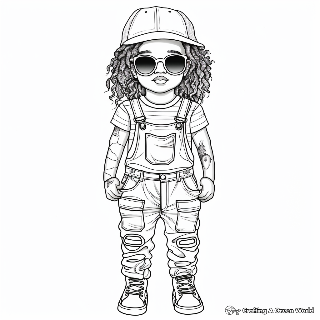 Intricate Designer Overalls Coloring Pages 2